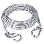 Dog Tie Out Cable Running Leash Trolley System, 50 ft Tie-out Runner Chain for Dogs Up to 250 Pound