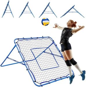 4x4FT Volleyball Rebounder Net, Soccer Rebounder Pitchback Net with 2 x 6-Angle Quick Adjustments, Target Ribbon for Precision, Easy Quick Setup,Ideal for Baseball Softball and Sport Training