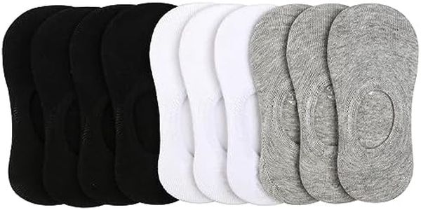 BOOPH 10 Pairs Girls Boys Socks Kids No Show Socks Toddlers Girl Anti-slip Ankle Low Cut Sock 9-12 Years White-Black-Gray