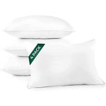 DOWNLITE 4-Pack Set of Hotel Style Hypoallergenic Down Alternative Bed Pillows – Standard/Queen Jumbo Size, 20” x 28” – Soft/Medium Density, for Stomach & Back Sleepers – Machine Washable