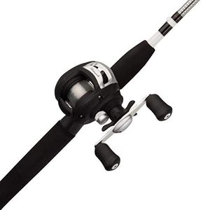 Shakespeare Alpha Baitcasting Reel and 6' Fishing Rod Combo, Size LP Reel, Right/Left Handle Position, 2-Piece Tubular Glass Rod, Graphite Frame, Multi Disc Star Drag System