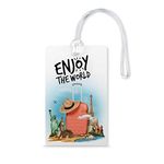 100yellow® Enjoy The World Luggage Tags, Bag Tag Travel Id Labels Tag for Baggage Suitcases Bags with Silicon| Multicolor