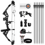 REAWOW Compound Bow and Arrow Set Adult 30-60 LBS Archery Bow Kit with Carbon Arrows for Teens Youth 310fps Outdoor Indoor Shooting Target Practice …