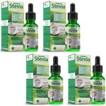 Bliss of Earth Stevia Liquid Drops Sugar free Zero Calorie Diabetic and Keto Friendly Sugar Substitute Glycerin Free 99.8% REB Glass Bottle Pack of 4x30ml