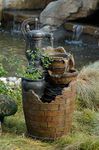 Jeco Glenville Water Pump Cascading Water Fountain, Brown/Black