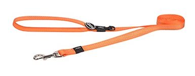 Rogz Utility Medium 5/8" Snake Fixed 6' Long Reflective Dog Leash, Orange