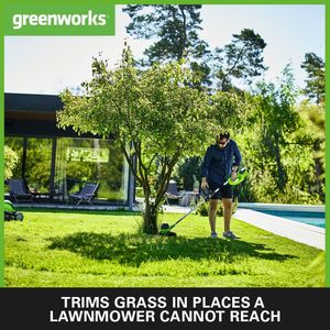Greenworks 40V Cordless Grass Trimmer – 30cm, 2 Batteries, Lightweight