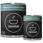 Renotub Premium 2K Bath Resurfacing Repair Enamel Paint - Brilliant White - Bathtub - Shower Tray - Sink - Tiles