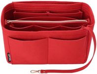 OPPOSHE Purse Organizer Insert for Handbags, Softened Felt Bag Insert Organizer for Tote, Handbag Organizer Compatible with LV, Coach, MK, Kate Spade, Goyard, Longchamp... M-RHO-RED-M