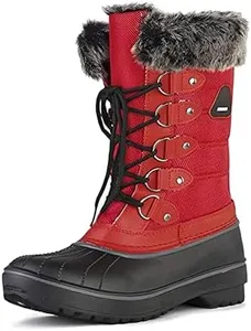 DREAM PAIRS Women's Snow Boots,Size 5,Red,DP-Canada