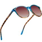 DUCO Classic Round Polarized UV400 Protection Vintage Shades Sunglasses for Women DC1230