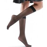 9 Pairs Nylon Silky Sheer Knee High Stockings with Reinforced Toe 20 Denier