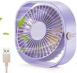 SMARTDEVIL Small Personal USB Desk Fan, 3 Speeds Portable Desktop Table Cooling Fan Powered by USB, Strong Wind, Quiet Operation, for Home Office Car Outdoor Travel (Purple)