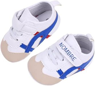 Zapatillas de Bebe 0-24 Meses Personalizadas - Deportivas niño y niña - Regalo Bebe - Incluye Bolsa de Transporte (Azul con Nombre, Sistema Tallas Calzado EU, Bebé, Hombre, Números, Mediano, 18)