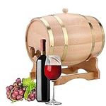 Oak Aging Barrel, 10 Liter Vintage Wood Oak Timber Wine Barrel Dispenser for Whiskey Bourbon Tequila