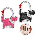 LiangDian Handbag Hooks for Table Cute Cat Purse Hook Alloy Handbag Hooks for Tables Portable Bag Hook Handbag Table Hanger for Women Girls 2 Colors