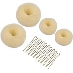 Blonde Hair Donut Small, MORGLES 4pcs Donut Bun Makers Hair Donut Bun Ring Style Bun Maker Set with 10pcs Hair Pins Blonde