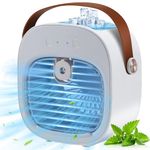 Portable Air Conditioners, 4000mAh Rechargeable Mini Air Conditioner with 3 Speeds, Small Personal Air Conditioner, Desk Air Cooler for Room, Bedroom, Travel, and Office