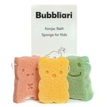 Bubbliari Baby Konjac Bath Sponge – 3 Piece: Frog, Pig, Bear – Baby and Toddler Bath Sponge, All Natural Ingredients, Baby Bath Time Must Have