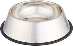 Amazon Basics Stainless Steel Pet Dog Water and Food Bowl - 11 x 3 Inches