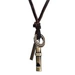 Bishilin Men's Leather Necklace wit