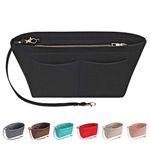 Soyizom Felt Handbag Organiser Purse Organiser Felt Insert Bag Organisers Multi Pockets Tote Bag in Bag for Women,Black-XL