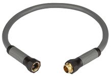 YOTOO Heavy Duty Hybrid Garden Lead in Water Hose 5/8-Inch by 3-Feet 150 PSI, Kink Resistant, All-Weather Flexible with Swivel Grip Handle and 3/4" GHT Solid Brass Fittings, Gray