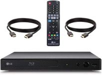 LG BP350 Blu-Ray Disc Player with Built-in Wi-Fi - Amazon, Netflix, YouTube, Remote Control and 2 VallSonik High Speed HDMI Cable