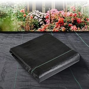 LGJIAOJIAO 3ft x 50ft Garden Weed Barrier Landscape Fabric Heavy Duty Weed Block Gardening Mat,Durable Weed Control Garden Cloth for Vegetable Garden，Commercial Ground Fabric Black P1