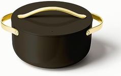 Caraway Nonstick Ceramic Dutch Oven Pot with Lid (6.5 qt, 10.5") - Non Toxic, PTFE & PFOA Free - Oven Safe & Compatible with All Stovetops (Gas, Electric & Induction) - Black