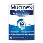 Mucinex Chest Congestion Guaifenesin 600 mg Tablets Expectorant (Cough Medicine), 20 Count