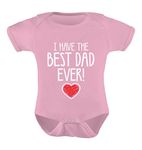 Best Dad Ever Outfit Gifts for Dads Baby Boy Girl Fathers Day Infant Bodysuit 6M Pink