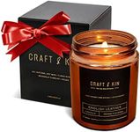 English Leather Christmas Scented Candles for Men & Women | Fall Candles for Home Scented, Leather Candle, Holiday Candles 8oz 45 Hour Burn Long Lasting Candles, Masculine Candle, Men Candles for Home