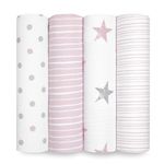 Aden by Aden + Anais Swaddle Blanket, Muslin Blankets for Girls & Boys, Baby Receiving Swaddles, Ideal Newborn Gifts, Unisex Infant Shower Items, Toddler Gift, Wearable Swaddling Set, 4 Pack, Doll