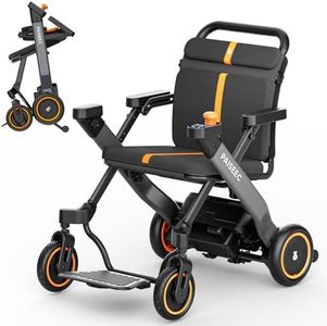 PAISEEC 2-in-1 Foldable Electric Wheelchair for Adults, Easy Control and Folding, Lightweight Power Wheelchair Walker Combo, Airline-Approved, 18-Mile Range, Grey, Left-Handed