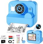 Seckton Kids Camera Instant Print - Dual Camera Photo 1080P HD Video, Birthday for Boys and Girls, Toddler Digital Camera with 3 Print Paper, Portable Toys for Kids 3-12 (Blue)