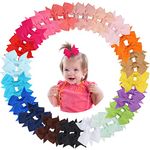 40 Pieces Baby Hair Clips,20 Colors 2" Grosgrain Ribbon Hair Bows Hair Barrettes Alligator Clips for Girls Infants Toddlers