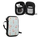 kwmobile Neoprene Case Compatible with in-Ear Headphones - Case with Zip - Rabbits and Flowers