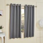 Amazon Brand - Solimo Polyester 100% Blackout Plain Window Curtains|100% Room Darkening| Blackout Window Curtains| 5 Feet |Set of 2| Plain Design | for Living Room Kids Room and Bedroom | Color- Grey