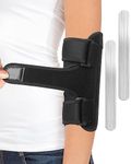 Elbow Brace with 2 Removable Metal Splint for Sleeping, Adjustable Cubital Tunnel Brace with Compression Sleeve for Tendonitis and Tennis Elbow, Ulnar Nerve Brace Fit Women Men Relief for Arthritis, Tendonitis, Sports Injury Pain