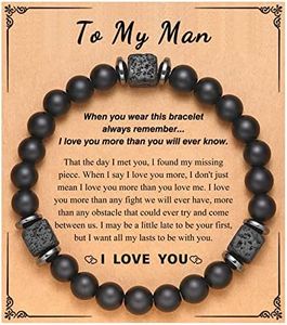 UPROMI Fathers' Day Gifts for Husband from Wife Mens Bracelet Jewelry Unique Christmas Anniversary Birthday Gifts for Men Adults Him Fiance Boyfriend Suitable for ages 18 and up