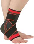 Ankle Support, Adjustable Compression Ankle Sleeves, Sports Ankle Braces Foot Heel Socks for Men&Women, One Size [1 Pc] (Red)