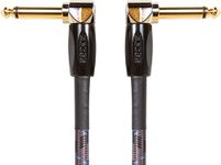 BOSS Bic-1Aa Patch/Pedal, Guitar, Bass And Instrument Cable. Angled 1/4-Inch Connectors, 1 Ft./30 Cm Length, Gold