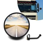 Round Rear View Mirror with Mounting Bar, 5.7 inch Universal Convex Rearview Mirrors 360° Adjustable Blindspot Mirror for Truck Bus Vans Offroad