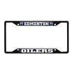 Fan Mats 31382: Edmonton Oilers Metal License Plate Frame Black Finish