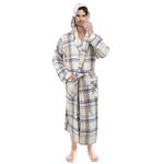 Andrew Scott Mens' Robe with Hoodie| Cotton Flannel Brush Plaid | All Season | Full Length House Robe, Plaid 3, Large-X-Large