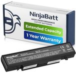 NinjaBatt Battery for Samsung AA-PB9NC6B R540 NP355V5C R580 AA-PB9MC6B RV511 NP550P7C RF711 AA-PB9NS6B NP300E5A RV510 NP305V5A Q430 RC512 RV515 R530 - Black - High Performance [6 Cells/4400mAh]