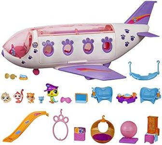 Littlest Pet Shop Pet Jet Playset Toy, Includes 4 Pets, Adult Assembly Required (No Tools Needed), Ages 4 and Up