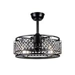 Dannilong Crystal Caged Ceiling Fan
