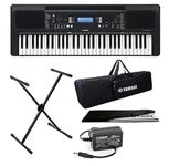 Yamaha PSR-E373 Digital Touch Sensitive Portable 61-Keys Keyboard With Stand, Gig Bag, Dust Cover, & Power Adapter.